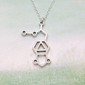 Silver M-D-M-A Chemical Molecule Necklace